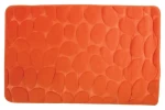 MSV PEBBLES oranžová / Koupelnová předložka / PU pěna / protiskluzová / 50 x 80 cm