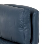 Kancelářské křeslo, tmavě modrá ekokůže, taštičkové pružiny, kovový kříž, kolečka na tvrdé podlahy