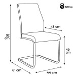 Židle jídelní, krémová ekokůže, pohupová podnož broušený nerez
