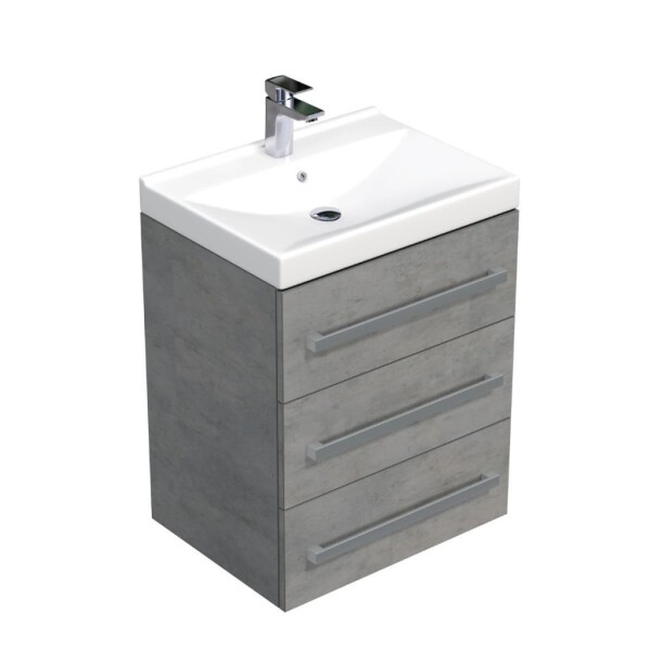 Koupelnová skříňka s umyvadlem SAT Cube Way 60x76,5x46 cm beton mat CUBE46603BEVER CUBE46603BEVER