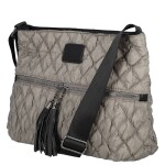 Dámská prošívaná crossbody kabelka s třásněmi Yana, šedá