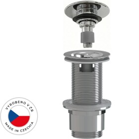 CERANO Umyvadlová výpusť - 5/4“ click-clack s přepadem - neuzavíratelná - plast - 67/82mm - chrom