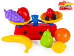 Ovoce 7ks s váhou kuchyňskou plast v síťce 26x15x15cm