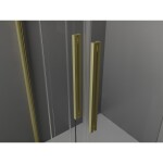 MEXEN/S - Velar Duo čtvercový sprchový kout 90 x 90, transparent, zlatá kartáčovaná 871-090-090-02-55