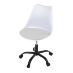 Židle kancelářská, bílá plastová skořepina, sedák bílá látka, kovový kříž