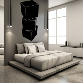 Samolepka Kostky 3D Barva: černá, Velikost: 60 x 27 cm