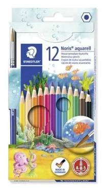 Staedtler Noris aqua / Akvarelové pastelky / 12 ks / dřevěné / kartonové pouzdro (144 10NC12)