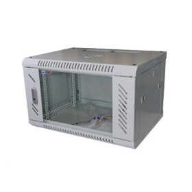 LEXI-Net 19" nástěnný rozvaděč 6U 600x450, nosnost 60 kg, skleněné dveře, rozložený, šedý EDF_1030529