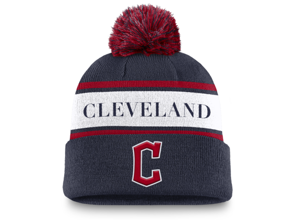 Nike Pánská zimní čepice Cleveland Guardians MLB Peak Standard Cuff Pom Beanie