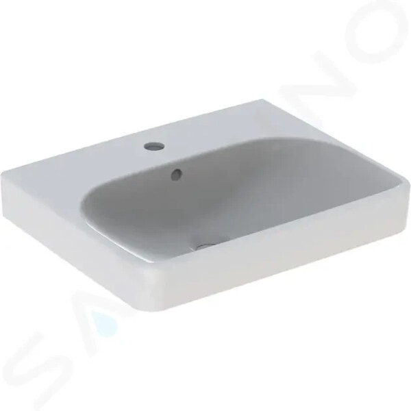 GEBERIT - Smyle Square Umyvadlo 550x440 mm, s přepadem, otvor pro baterii, bílá 500.259.01.1