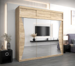 Šatní skříň Abi Mo s nástavcem Barva korpusu: Dub Sonoma, Rozměry: 150 cm, Dveře: Černá