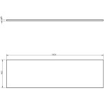 MEXEN/S - Orio koupelnová skříňka pod umyvadlo 160 cm s deskou, 1 šuplík, černá lesk 91A10-16023-1-BFC70