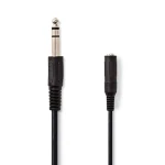Nedis Stereo Audio kabel jack 6.35 mm (M) - jack 6.35 mm (F) 5.00 m černá (CAGL23050BK50)