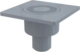 Alcadrain 1 - Alcadrain Podlahová vpust 150×150/50 mm přímá, mřížka šedá, vodní zápachová uzávěra APV4 APV4