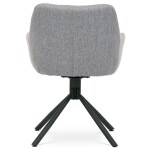 Židle jídelní, šedá látka, otočný mechanismus 90°/90° (L/P), černý kov