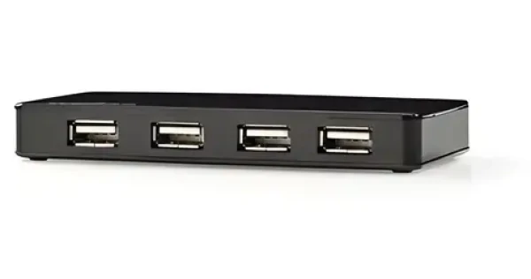 Nedis USB hub 7 portů / USB hub / USB 2.0 / 7x USB-A / s napájecím adaptérem (UHUBU2730BK)