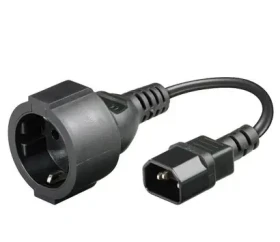 MicroConnect Prodlužovací kabel C14 - Schuko (F) 0.23m černá (PE130075)