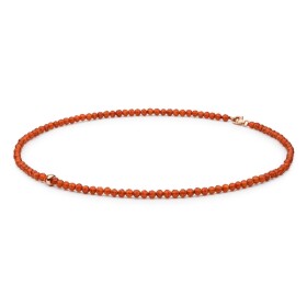 Stříbrný náhrdelník Veronique - karneol, stříbro 925/1000, Oranžová 39 cm
