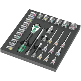 WERA 9722 Ráčna 8000 C Zyklop 1/2" v pěnové vložce set 1 - 31 dílný (05150112001)