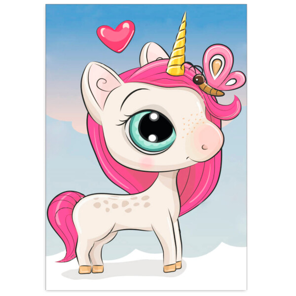 Antistresové omalovánky TSvetnoy TSvetnoy, LC028e, Diamond painting - diamantové malování, 20 x 30 cm, Magický jednorožec