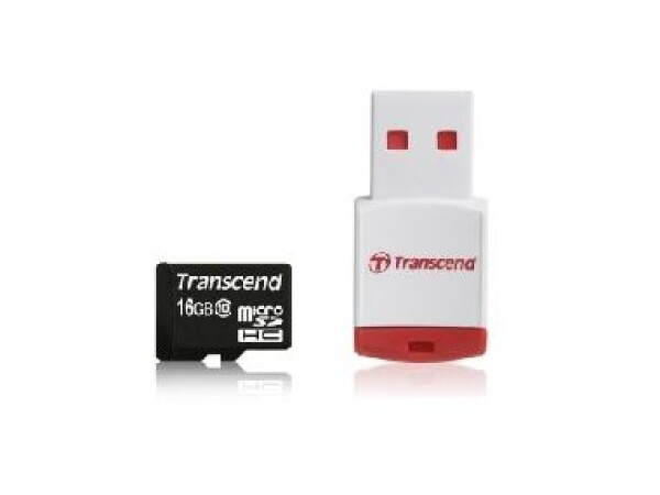 Transcend microSDHC 16GB + USB adaptér / microSDHC / 16GB / Class 10 (TS16GUSDHC10-P3)