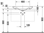 DURAVIT - Puravida Umyvadlo na desku 70x47 cm, bez přepadu, bez otvoru pro baterii, s WonderGliss, bílá 03697000001