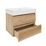 Koupelnová skříňka 2 zásuvková s umyvadlem SAT B-Way 79x50x45 cm dub mat BWAY280OAKU2BI BWAY280OAKU2BI