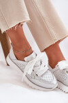 Dámské Kožené Tenisky Na Platformě D&A LR51-796 Stříbrné 37
