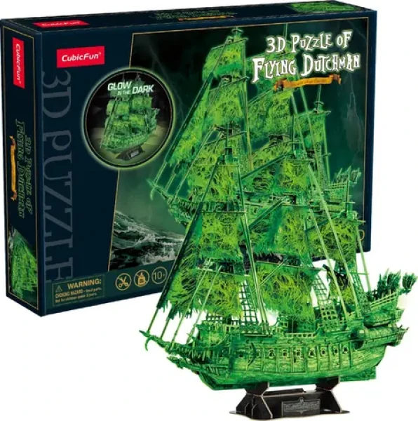 CubicFun Puzzle 3D Plachetnice Bludný Holanďan (svítící ve tmě)