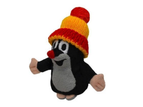 Krtek 10cm prstový maňásek kulich červený - Zdeněk Miler