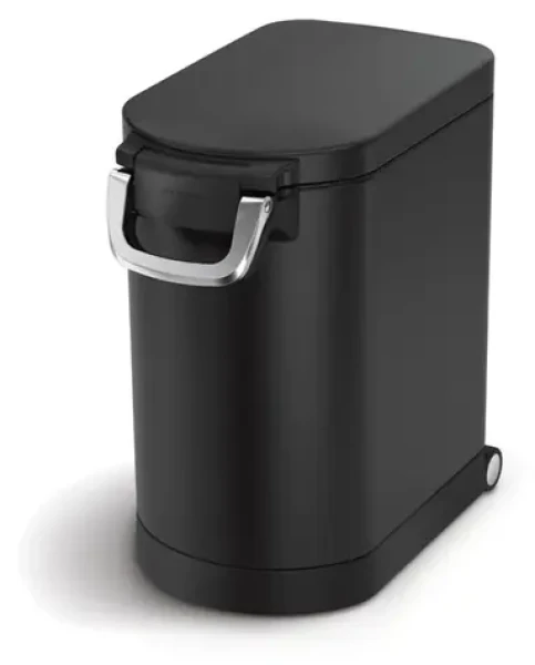 Simplehuman CW1887 černá ocel / Kontejner na krmivo / 25 l / vzduchotěsný / 11-13 kg