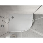 MEXEN - Flow+ Sprchová vanička čtvrtkruh asymetrická levá 90 x 80, bílá lesk 46Q108090LH