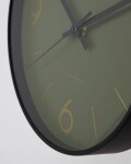 House Doctor Nástěnné hodiny Dark Green Ø 25 cm, zelená barva, sklo, kov, plast