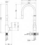 MEXEN - Flex dřezová baterie, chrom/ bílá 670900-02