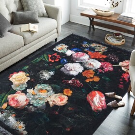 DumDekorace DumDekorace Protišmykový koberec očarujúcim kvetinovým motívom