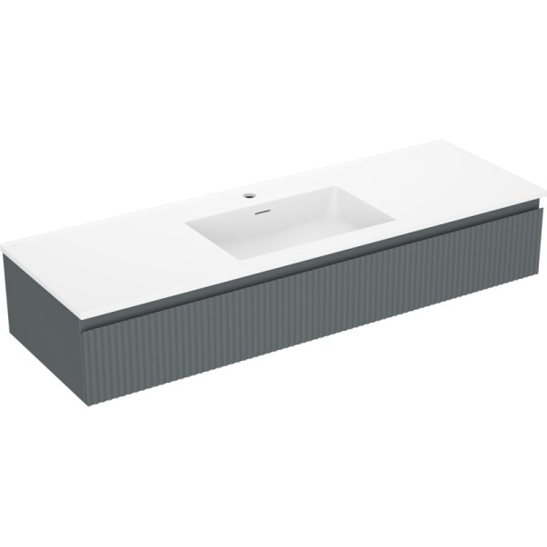 MEXEN/S - Rivel koupelnová skříňka 140 cm s umyvadlem Otis, 1 šuplík, reliéf , grafit mat/bílá mat - 91A20-14023-1-BF66-W18M0 91A20-14023-1-BF66-W18M01