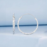 Stříbrné náušnice kruhy Francesca - průměr 21 mm, stříbro 925/1000, Stříbrná