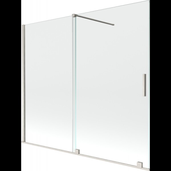 MEXEN/S - Velar dvoukřídlá posuvná vanová zástěna 180 x 150, transparent, nikl kartáčovaný 896-180-000-01-97
