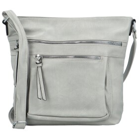 Trendy dámská koženková crossbody kabelka Zeta, šedá