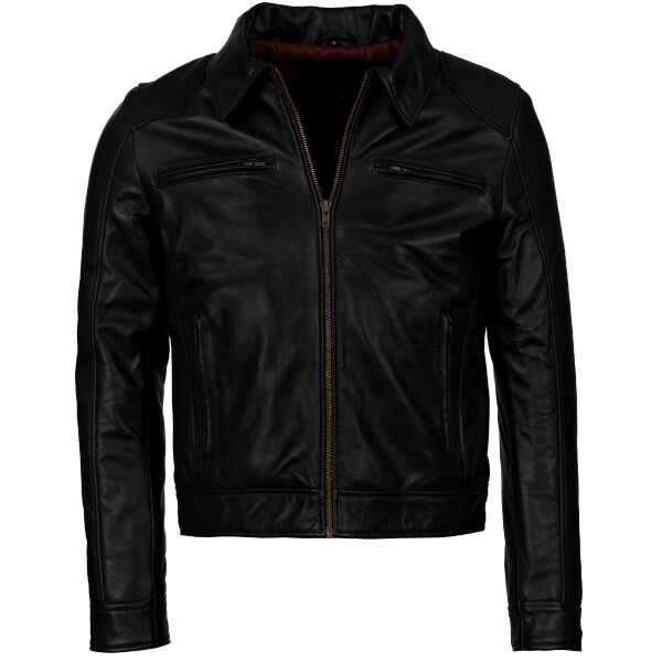 Pánská Kožená Bunda Grant Winston Brixton Černá Velikost: S
