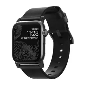 Nomad Leather Strap řemínek pro Apple Watch 44 42 mm černá (NM1A41BM00)