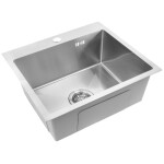 REA - Ocelový dřez Liam BRUSH NICKEL s kuchyňskou baterií KPL-96006