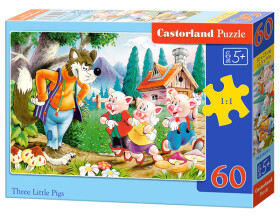 Puzzle Castorland 60 dílků - Tři malá prasátka