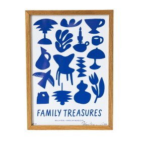 Bella Rose Signovaný umělecký tisk Family Treasures Blue 30 × 40 cm, modrá barva, papír