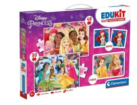 Edukit Princess 4v1 (pexeso, 48 + 30 puzzle, 6 kostek)