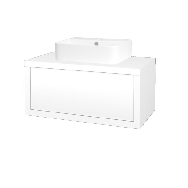 Dřevojas - Koupelnová skříňka STORM SZZ 80 (umyvadlo Joy 3) - L01 Bílá vysoký lesk / L01 Bílá vysoký lesk 217815