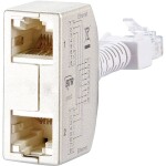 RJ45 síťový adaptér CAT 5e Zahnutý o 90° směrem nahoru [1x RJ45 zástrčka - 1x RJ45 zásuvka] 0.00 m černá Renkforce