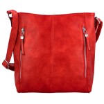 Stylová dámská koženková crossbody kabelka Oresta, červená