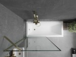 MEXEN/S - Next vanová zástěna FIX 90 x 150, černá dekor, zlatá 895-090-000-00-70-50