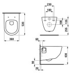 Laufen - Pro Závěsné WC, 530x360 mm, bílá H8209590000001